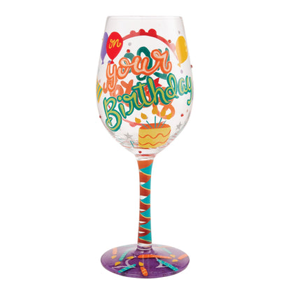 Life is Better on Your Birthday Hand Painted Wine Glass