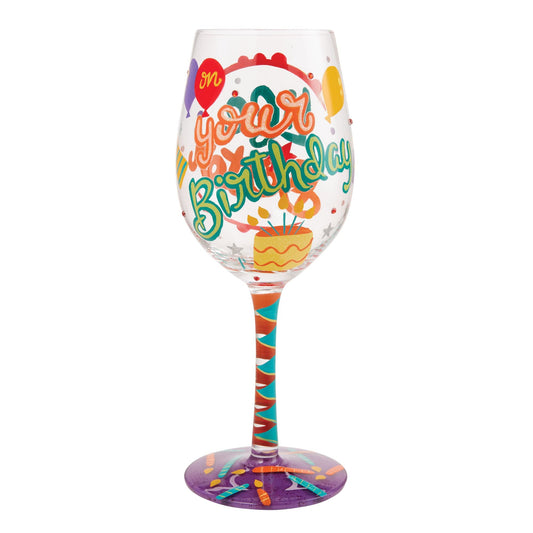 Life is Better on Your Birthday Hand Painted Wine Glass