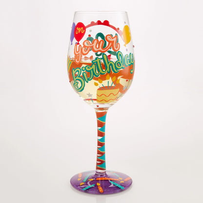 Life is Better on Your Birthday Hand Painted Wine Glass