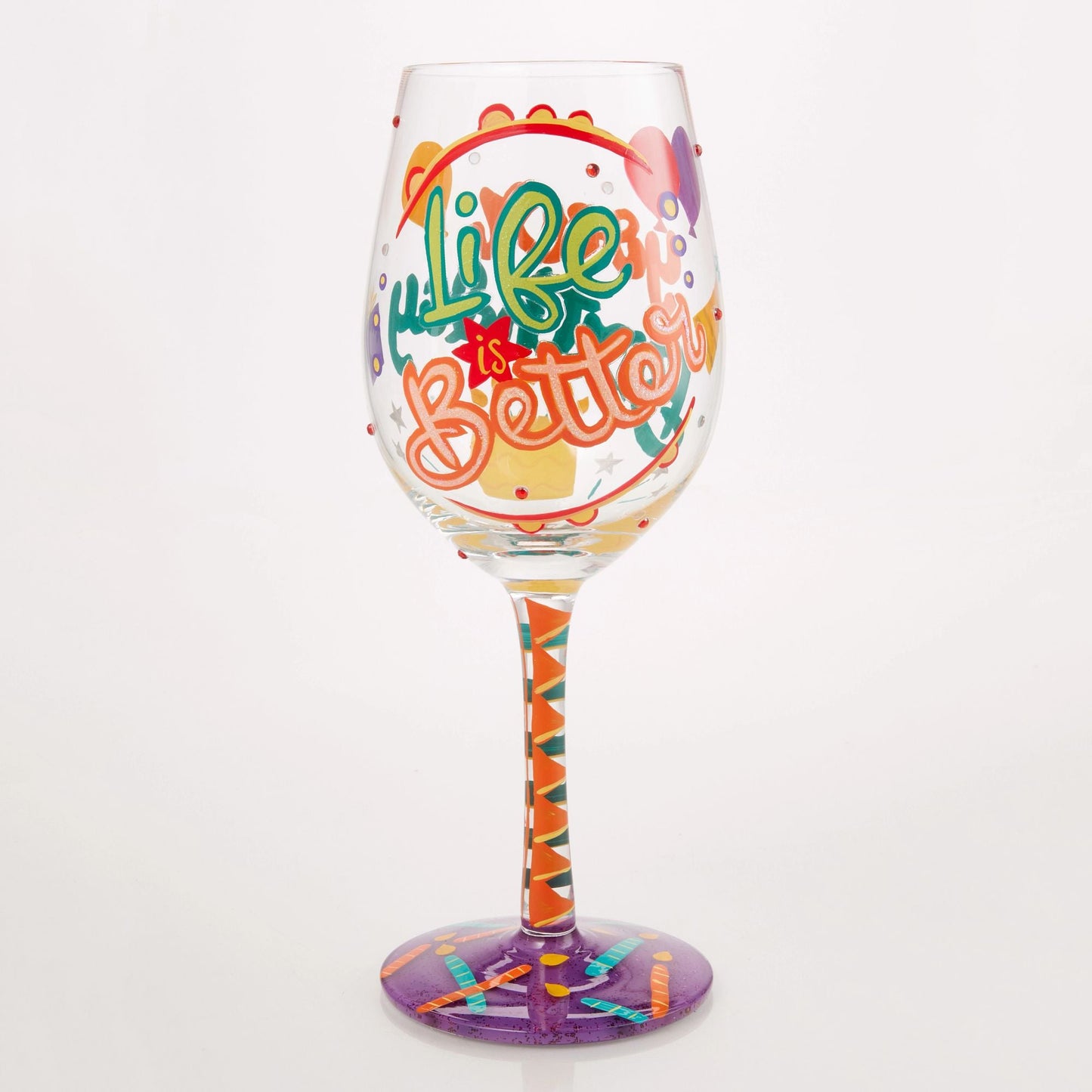 Life is Better on Your Birthday Hand Painted Wine Glass