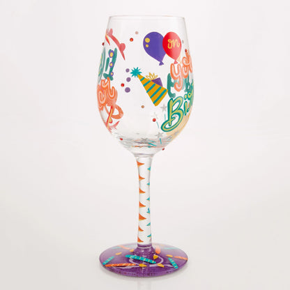 Life is Better on Your Birthday Hand Painted Wine Glass