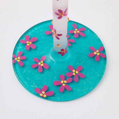 Dance of the Dragonflies Hand Painted Wine Glass