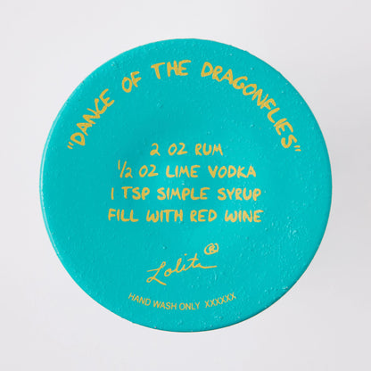 Dance of the Dragonflies Hand Painted Wine Glass