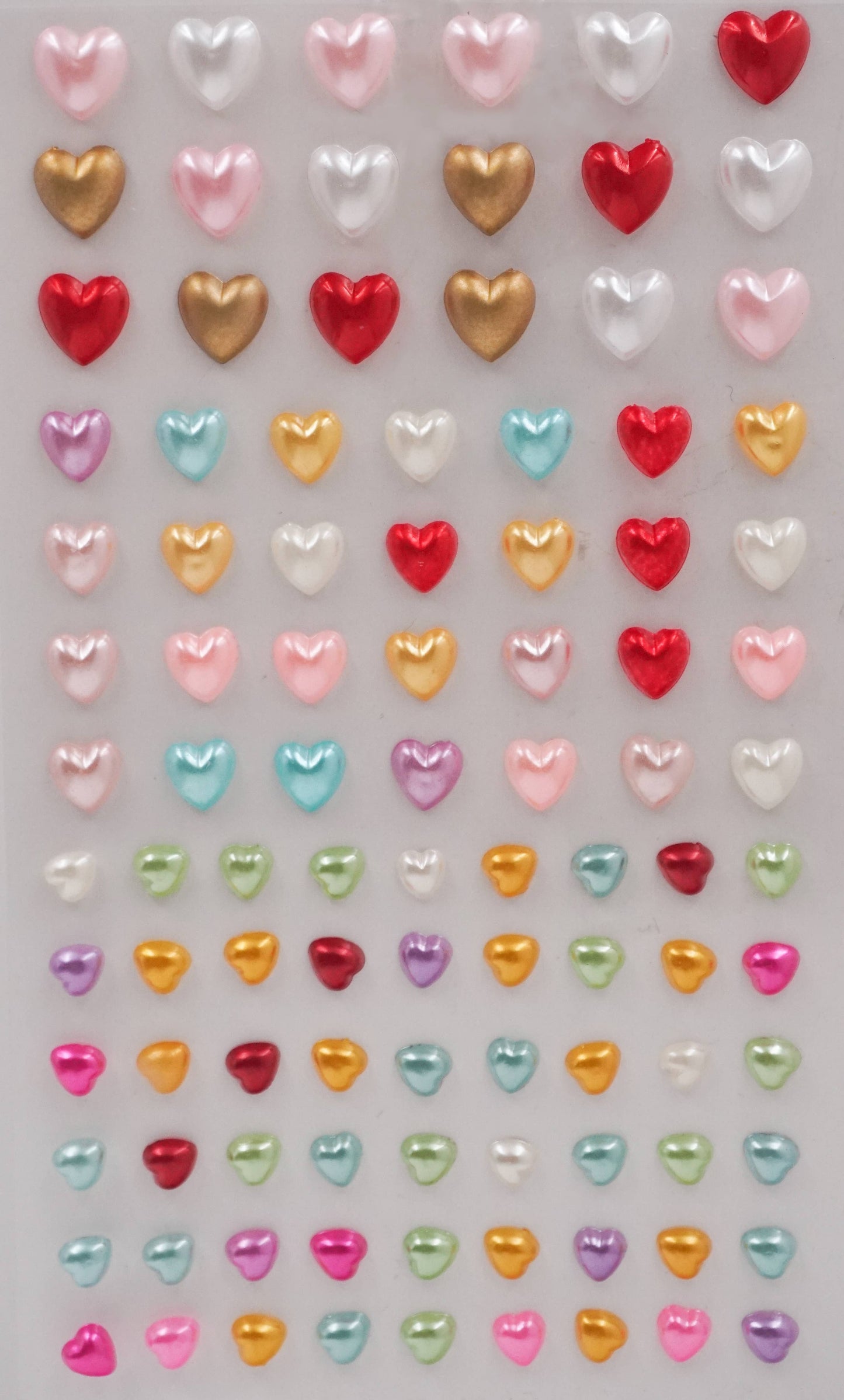 Heart Acrylic Sticker 100ct - Multi color