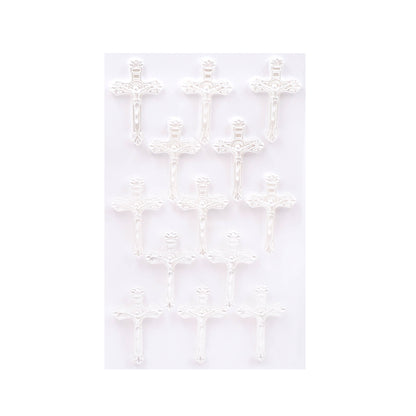 Cross Stickers – Wooden & Rhinestone, 6 Styles