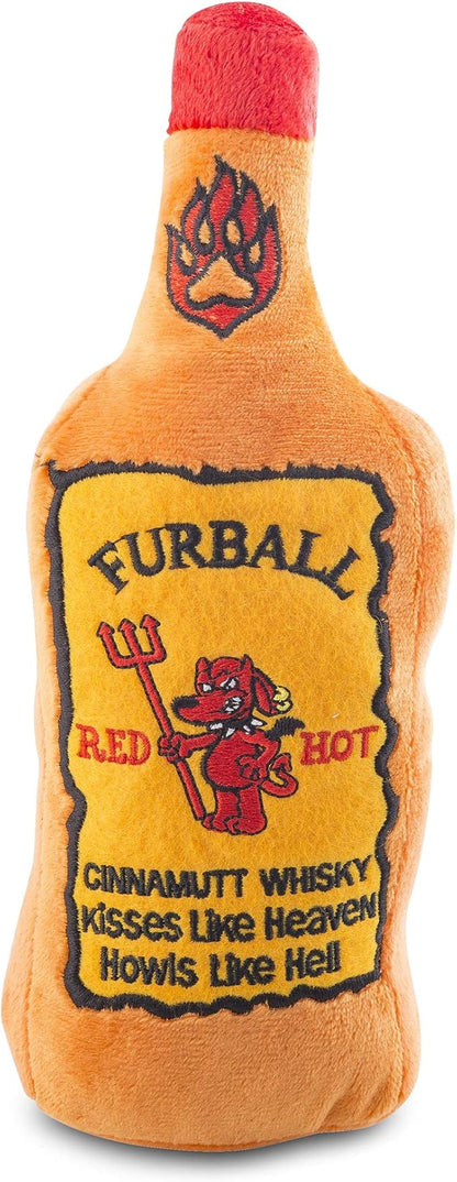 Haute Diggity Dog Furball Cinnamutt Whiskey, Plush Designer Dog Toys with Interactive Squeaker, Stimulating Pet Enrichment, Machine-Washable & Safe Materials for All Breeds, One Size