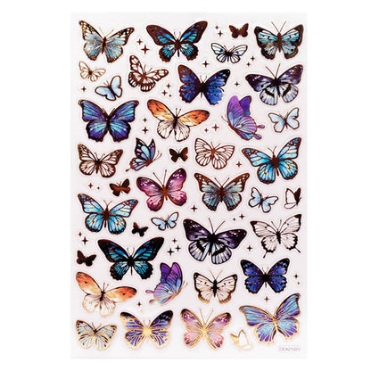 Blue Meadow Butterfly Stickers – 59ct Foil Accents