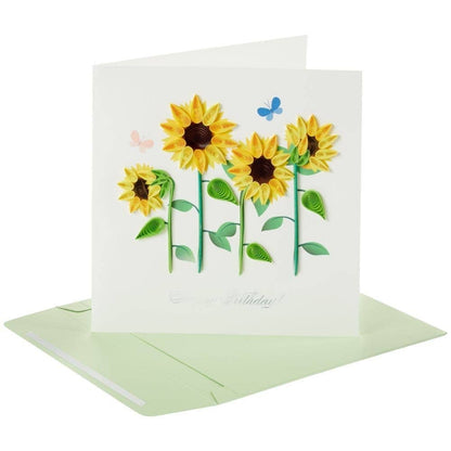 Quilled Four Sunflowers Birthday Card
