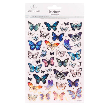 Blue Meadow Butterfly Stickers – 59ct Foil Accents