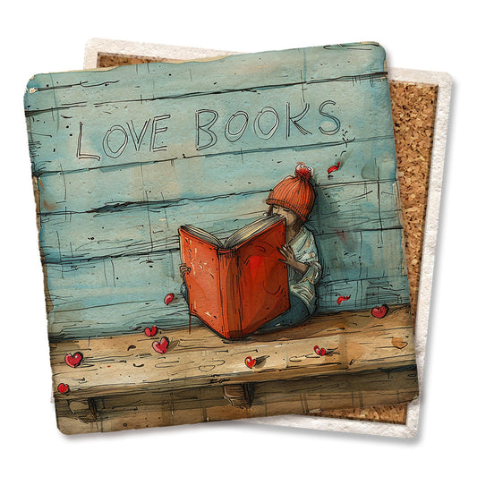 Tipsy CoasterLove Books Coaster