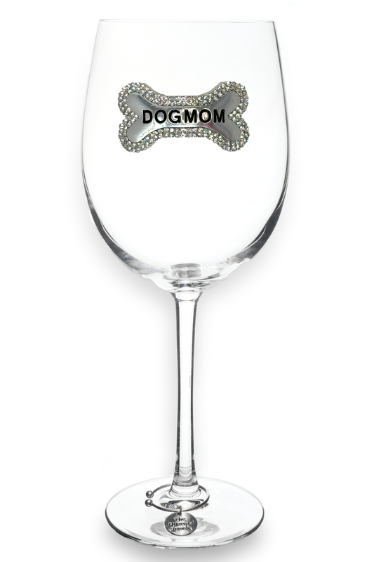 Dog Mom Stemmed Wine Glass