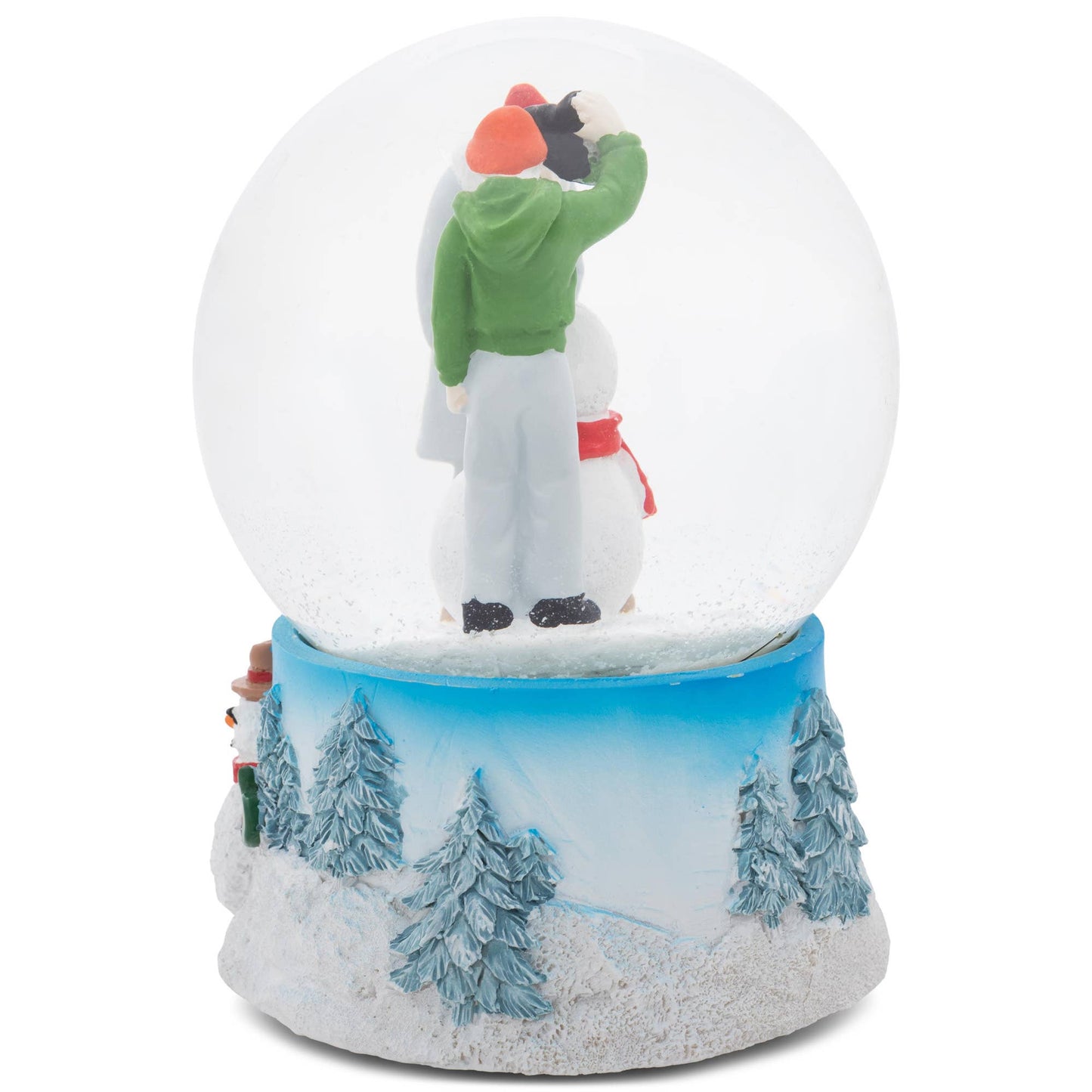Building Snowman Christmas Musical Snow Globe