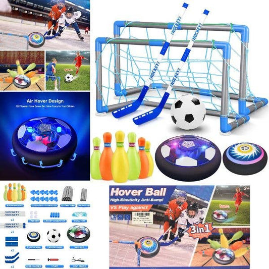 Hover Ball Kit - 3n1 - Hockey, Soccer And Bowling - Full
