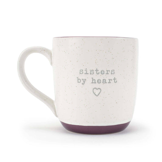 Ceramic Speckled Mug Typewriter-Font Sisters By Heart
