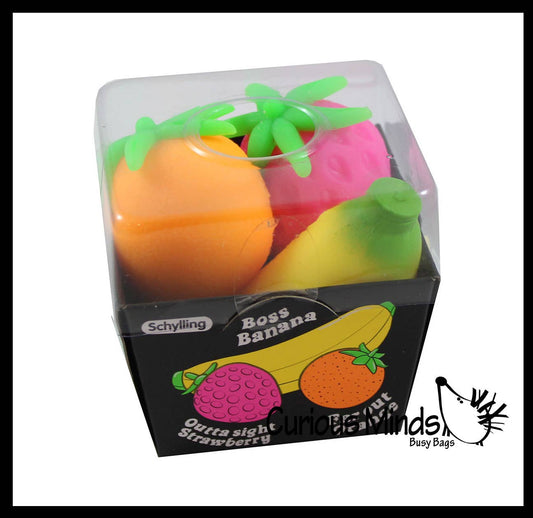 1 BOX Nee Doh Fruit Basket Soft Fluff- Filled Squeeze Stress