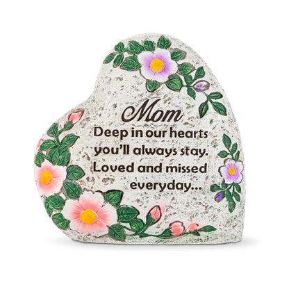 Promo The Gerson Company 4.8"H Floral Dad & Mom Heart Stone,