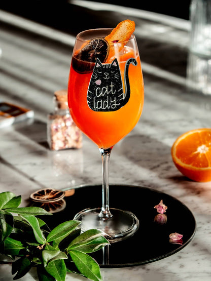 Cat Lady Stemmed Wine Glass