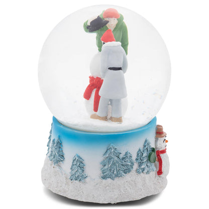 Building Snowman Christmas Musical Snow Globe