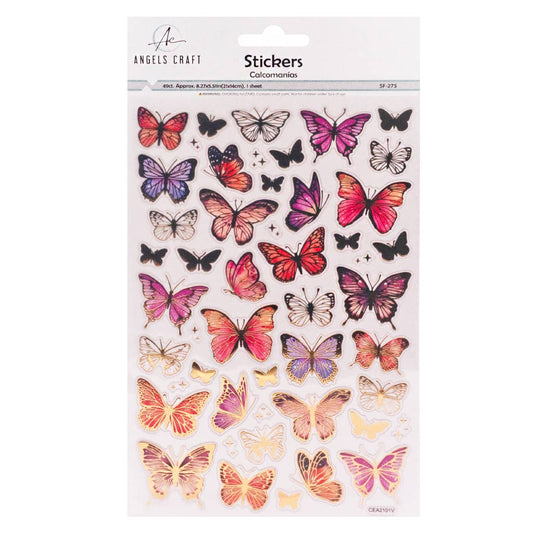 Blush Garden Butterfly Stickers – 49ct Foil Accents