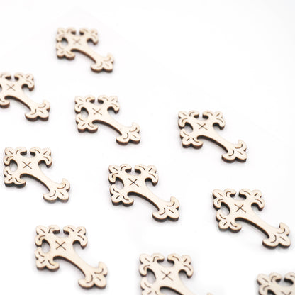 Cross Stickers – Wooden & Rhinestone, 6 Styles