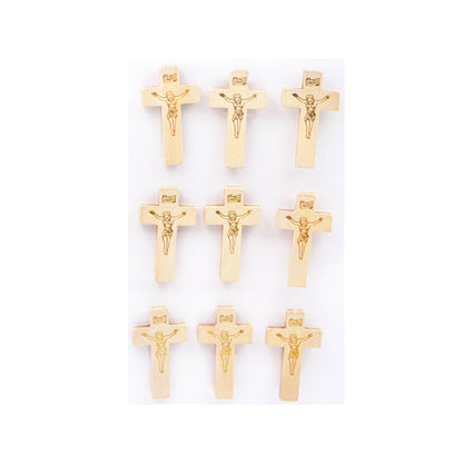 Cross Stickers – Wooden & Rhinestone, 6 Styles