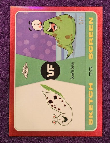 GRADED 10 - 2025 Topps Chrome VeeFriends Sketch To Screen SLAYN SLUG #/5