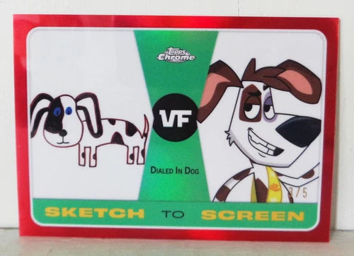 GRADED 9 - 2025 Topps Chrome VeeFriends Sketch To Screen DIALED IN DOG #/5