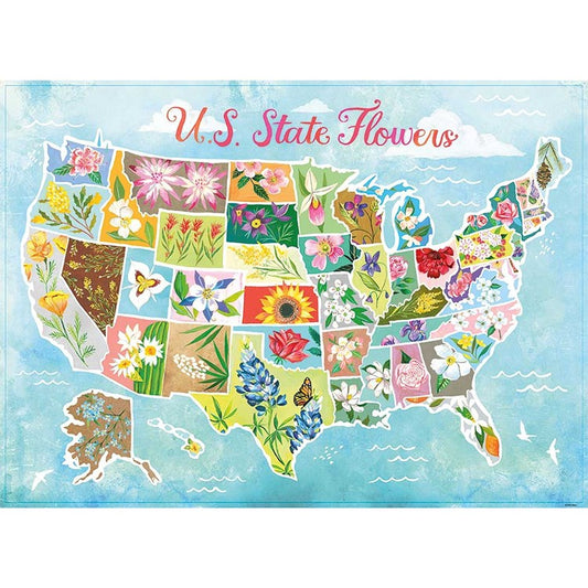 US State Flowers 1000 Piece Puzzle